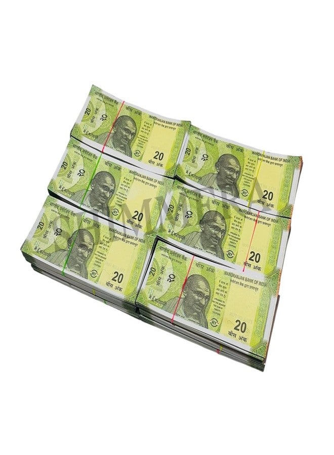 Shimmera ₹20 Dummy Notes (Pack of 500) - Educational Play Money Dummy Currency Fake Note for Kids, Props & Events - Image 2