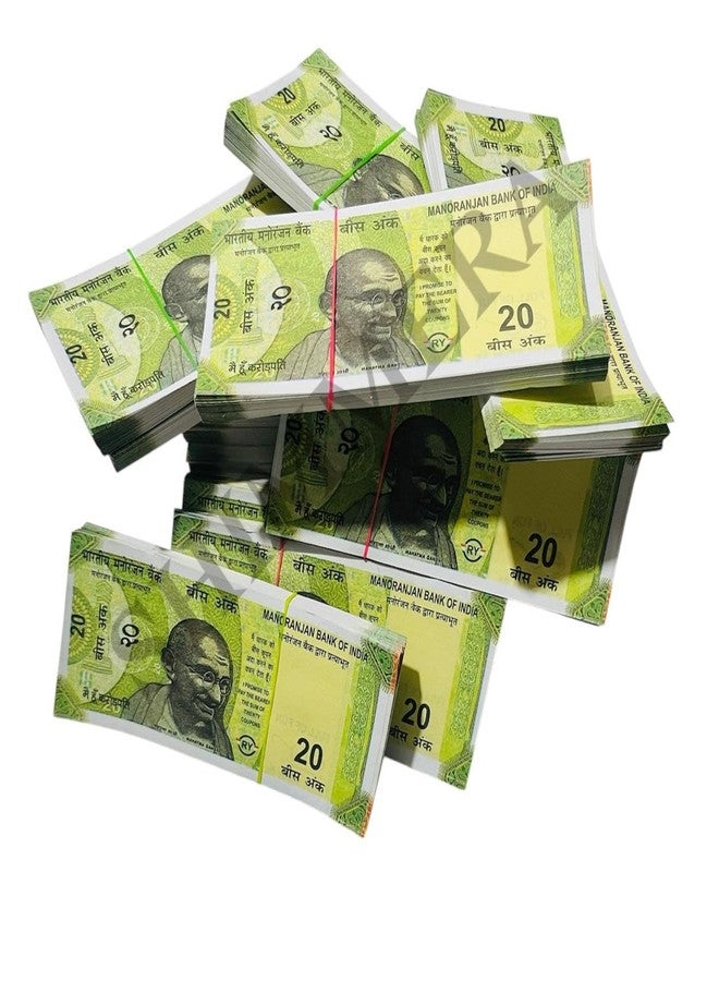 Shimmera ₹20 Dummy Notes (Pack of 500) - Educational Play Money Dummy Currency Fake Note for Kids, Props & Events - Image 4
