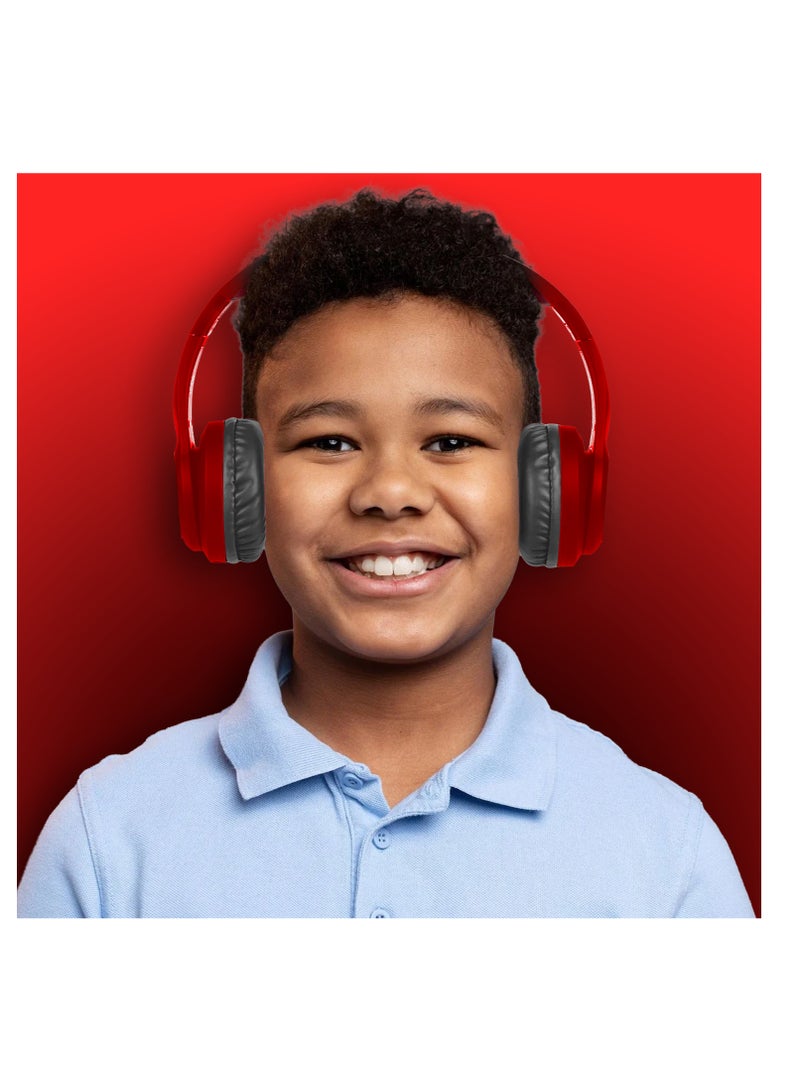 فولكانو سماعات رأس SMD فولكانو سبايدرمان سلكية فوق الأذن | صوت آمن مع ميكروفون مدمج | عصابة رأس ناعمة مبطنة مع وسائد أذن دوارة | سماعات رأس ستيريو للأطفال الصغار | لعبة تعليمية إلكترونية للأطفال - Image 4