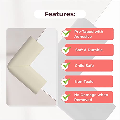 BabySafeHouse Furniture Corner Guard for Baby Proofing, Pre-Taped Corner Protectors -White (Pack of 10) - Image 5