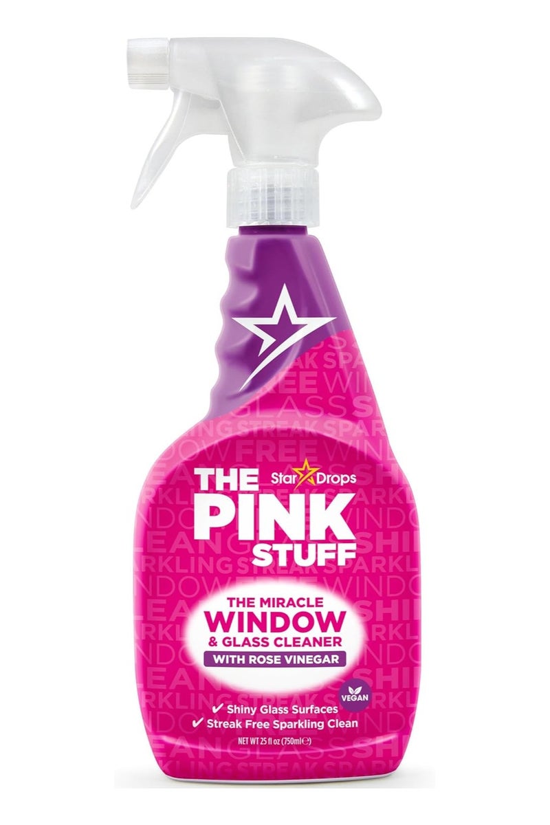 THE PINK STUFF The Miracle Window & Glass Cleaner Spray, With Rose Vinegar, 750 ml - Image 1