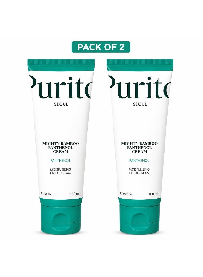 PURITO Mighty Bamboo Panthenol Cream, Glow Cream, Skin Barrier Repair, for All Skin Types, Daily Face Moisturizer, Glass skin, Vegan, Korean Skin Care 3.38fl.oz / 100ml(Pack Of 2) - Image 1