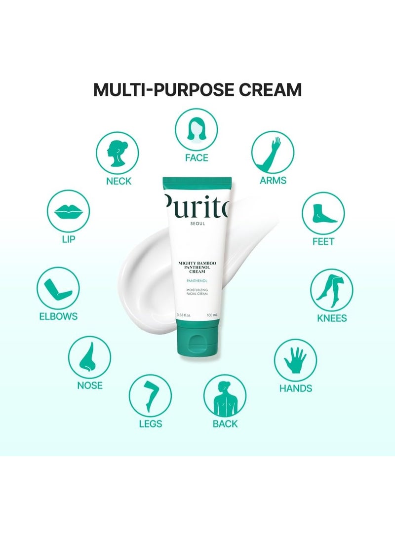 PURITO Mighty Bamboo Panthenol Cream, Glow Cream, Skin Barrier Repair, for All Skin Types, Daily Face Moisturizer, Glass skin, Vegan, Korean Skin Care 3.38fl.oz / 100ml(Pack Of 2) - Image 5