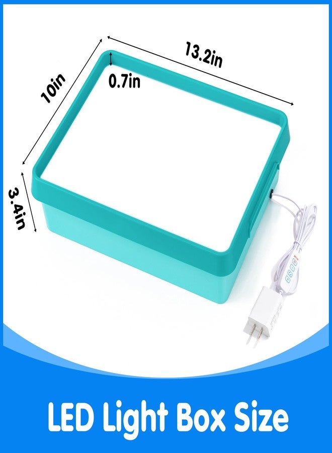 Odoorgames Light Table for Kids - Bright LED Light Up Table for Classroom & Home, Multi-Functional Light Box for Kids Learning & Creativity - Cyan - Image 2