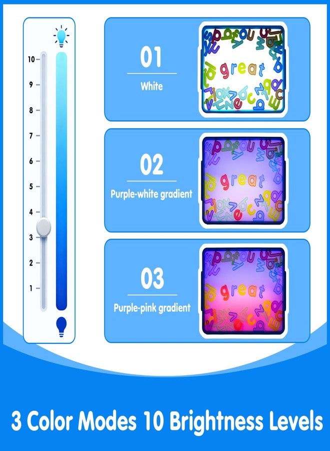 Odoorgames Light Table for Kids - Bright LED Light Up Table for Classroom & Home, Multi-Functional Light Box for Kids Learning & Creativity - Cyan - Image 4