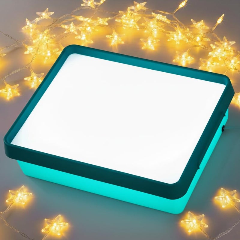 Odoorgames Light Table for Kids - Bright LED Light Up Table for Classroom & Home, Multi-Functional Light Box for Kids Learning & Creativity - Cyan - Image 1
