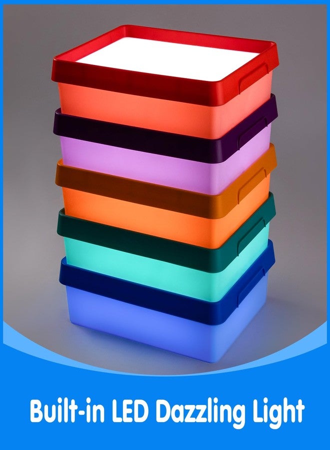 Odoorgames Light Table for Kids - Bright LED Light Up Table for Classroom & Home, Multi-Functional Light Box for Kids Learning & Creativity - Cyan - Image 5