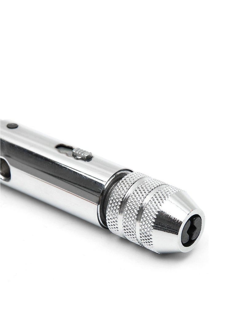 XiuWoo Adjustable Silver T Handle Ratchet Tap Holder Wrench with 5pcs M3 M8 3mm 8mm Machine Screw Thread Metric Plug shaped - Image 4