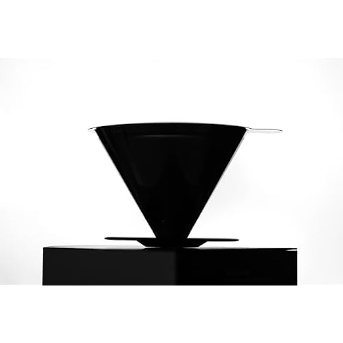 Unity Golden Stainless Steel Reusable Coffee Filter Pour Over Cone Dripper With Fine Mesh Paperless  EcoFriendly Design Fits Most Mugs Carafes  Coffee Makers Golden Standard - Image 5
