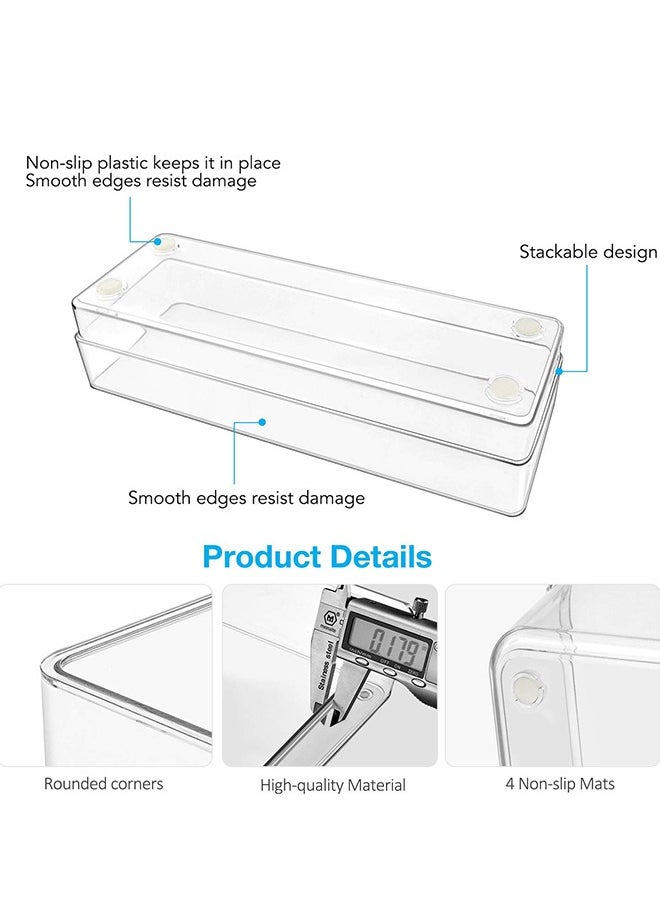 Occuwzz - 16 Pcs Clear Drawer Organizer Tray 5 Size Plastic Desk Drawer Organizations Set - Image 1