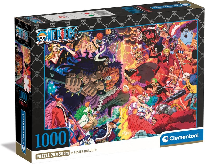 Clementoni One Piece Puzzle 1000 Pieces with Poster - Tile Game for Manga & Anime Fans - for Adults and Children from 9 Years, 39922 - Image 1