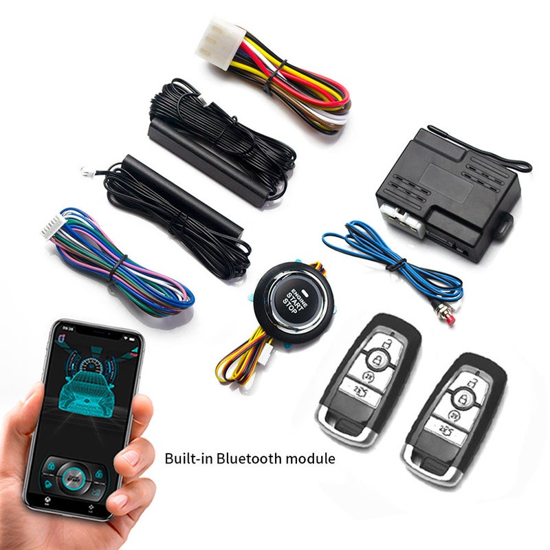 Shenqi Automobile Universal Mobile Phone Bluetooth Control Car One-Click Start Keyless Access Remote Start One-Way Anti-Theft Device - Image 1