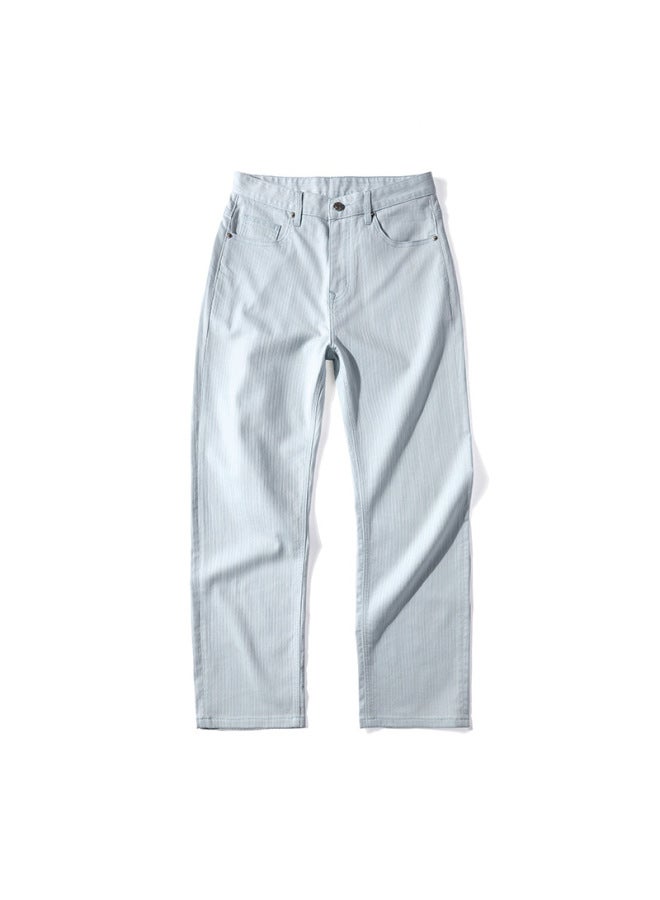 Men's Clothing Tencel Lyocell Textured Jeans Men's Summer Thin Cool Straight Pants