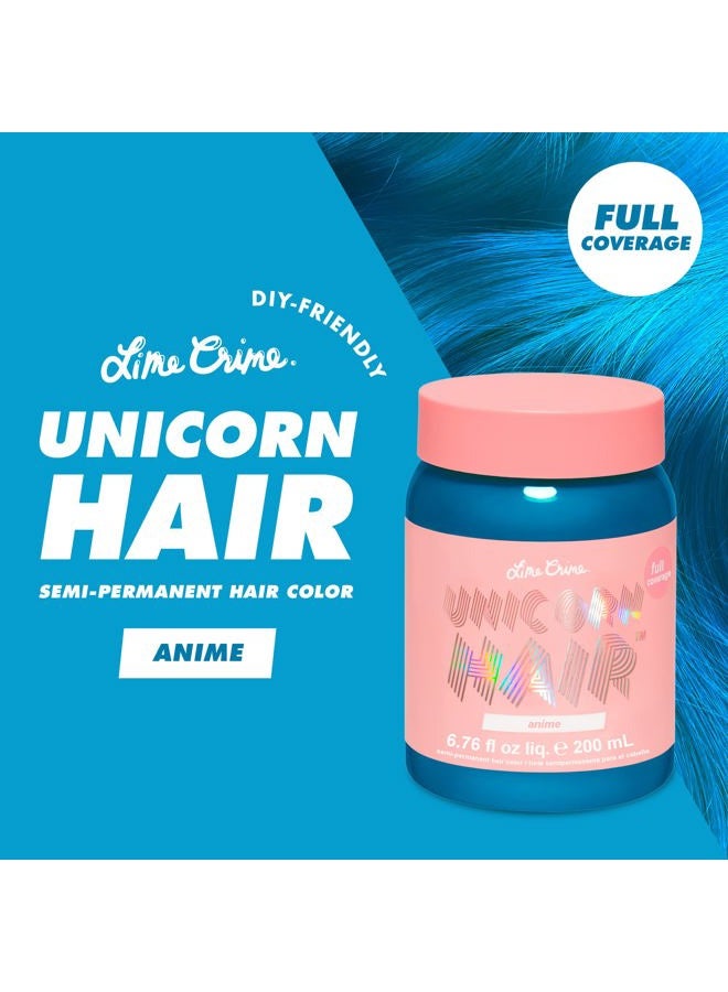 Lime Crime Unicorn Full Coverage Hair Dye, Anime (Candy Blue) 200ml - Image 2