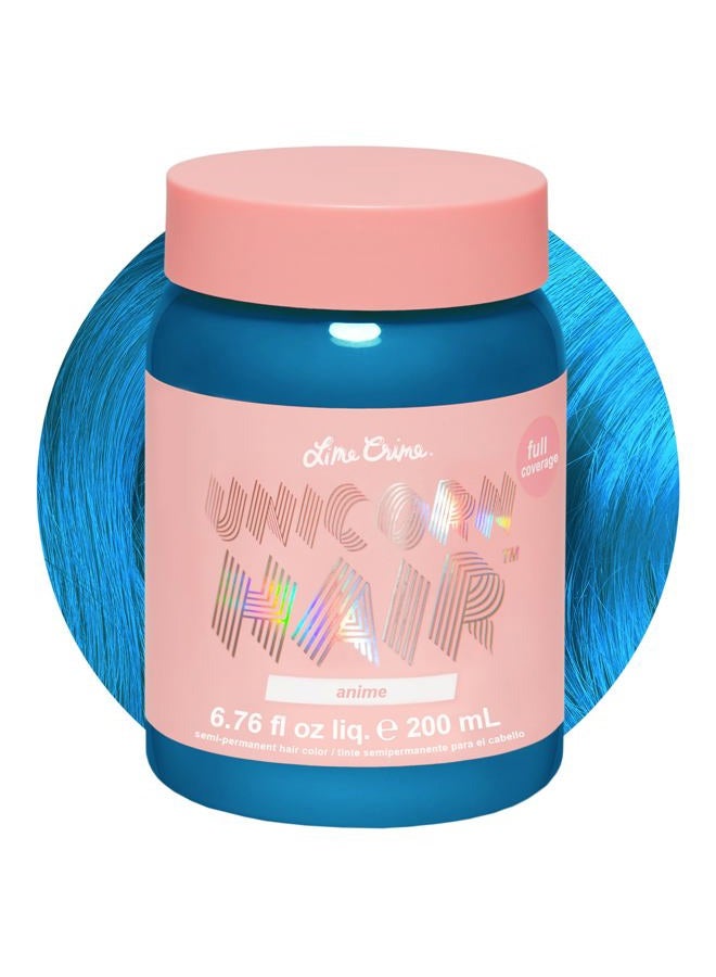Lime Crime Unicorn Full Coverage Hair Dye, Anime (Candy Blue) 200ml - Image 1