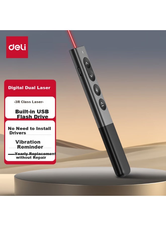 ديلي Deli مؤشر ليزر Ppt قلبة الصفحات، ليزر رقمي ومادي مزدوج مع ذاكرة مدمجة 32gb، شاشة Led Lcd، سبورة Seewo، تكبير وإبراز مؤشر محاضرات المعلم Ma225 - Image 3