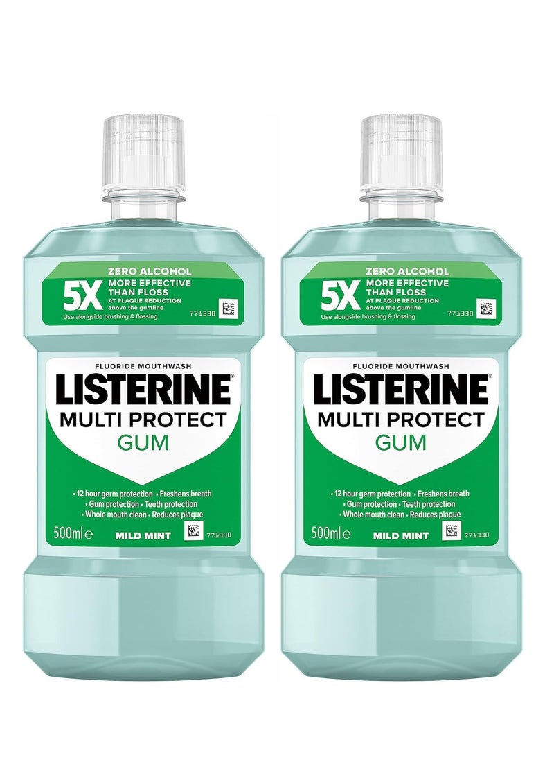 Listerine Pack Of 2 Listerine Multi Protect Gum Mouthwash 500ml  - Image 1