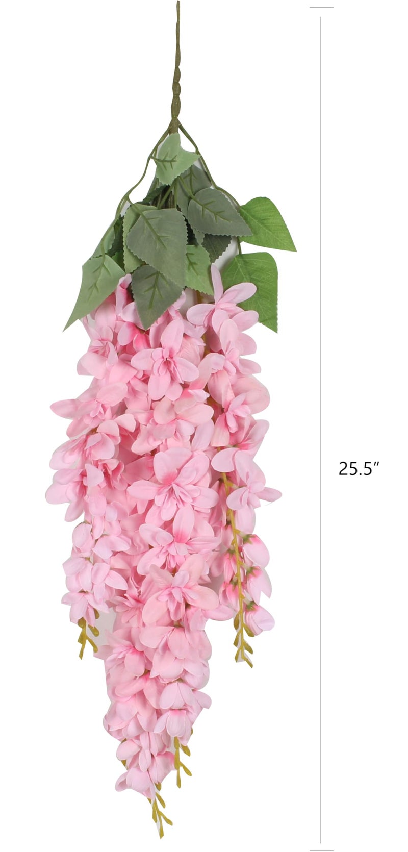Duovlo Silk Wisteria Flower Artificial 2.13 Feet Hanging Wisteria Vine Fake Flower Bush String Home Party Wedding Decoration Pack of 4 (Pink) - Image 2