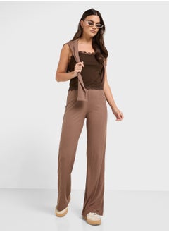 Ginger Basics Ribbed Fitted Lace Cami Top  - Image 4