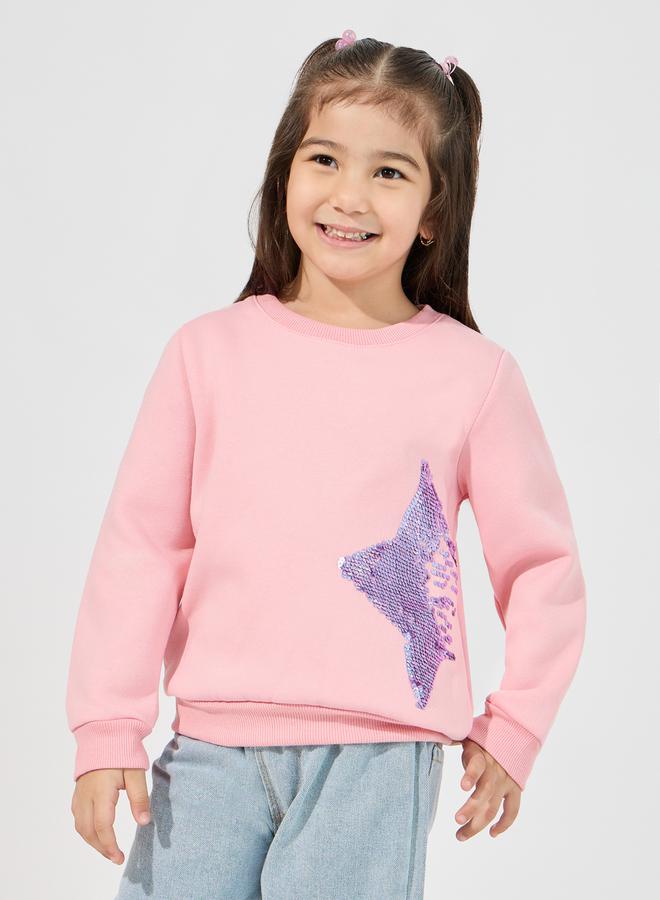 Styli Star Sequin Cuffed Sweatshirt - Image 1