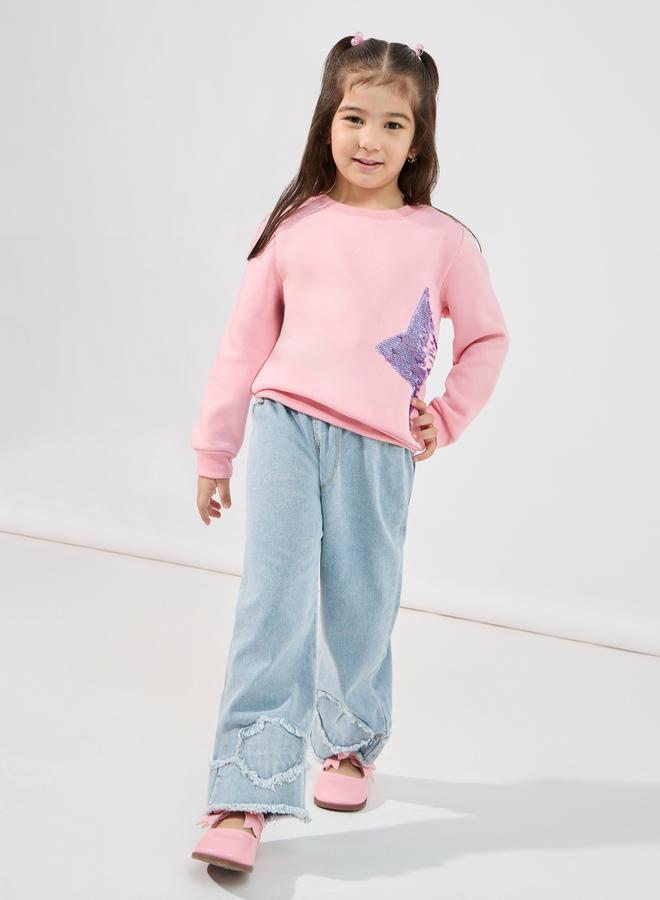 Styli Star Sequin Cuffed Sweatshirt - Image 2