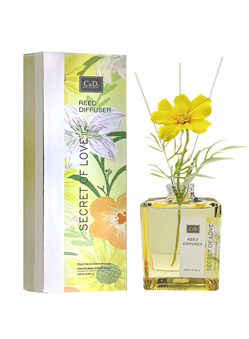 C&D Flower Reed Diffuser Set, Premium Elegant Long Lasting Natural Scented Diffuser with Natural Plant Extracts, Scented Gift Set for Bedroom Bathroom Home Decor Office 100ml (English Pear & Freesia)  - Image 1