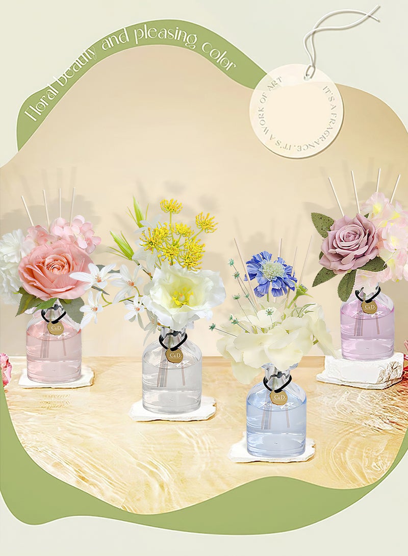 C&D Flower Reed Diffuser Set, Premium Elegant Long Lasting Natural Scented Diffuser with Natural Plant Extracts, Scented Gift Set for Bedroom Bathroom Home Decor Office 100ml (English Pear & Freesia)  - Image 3