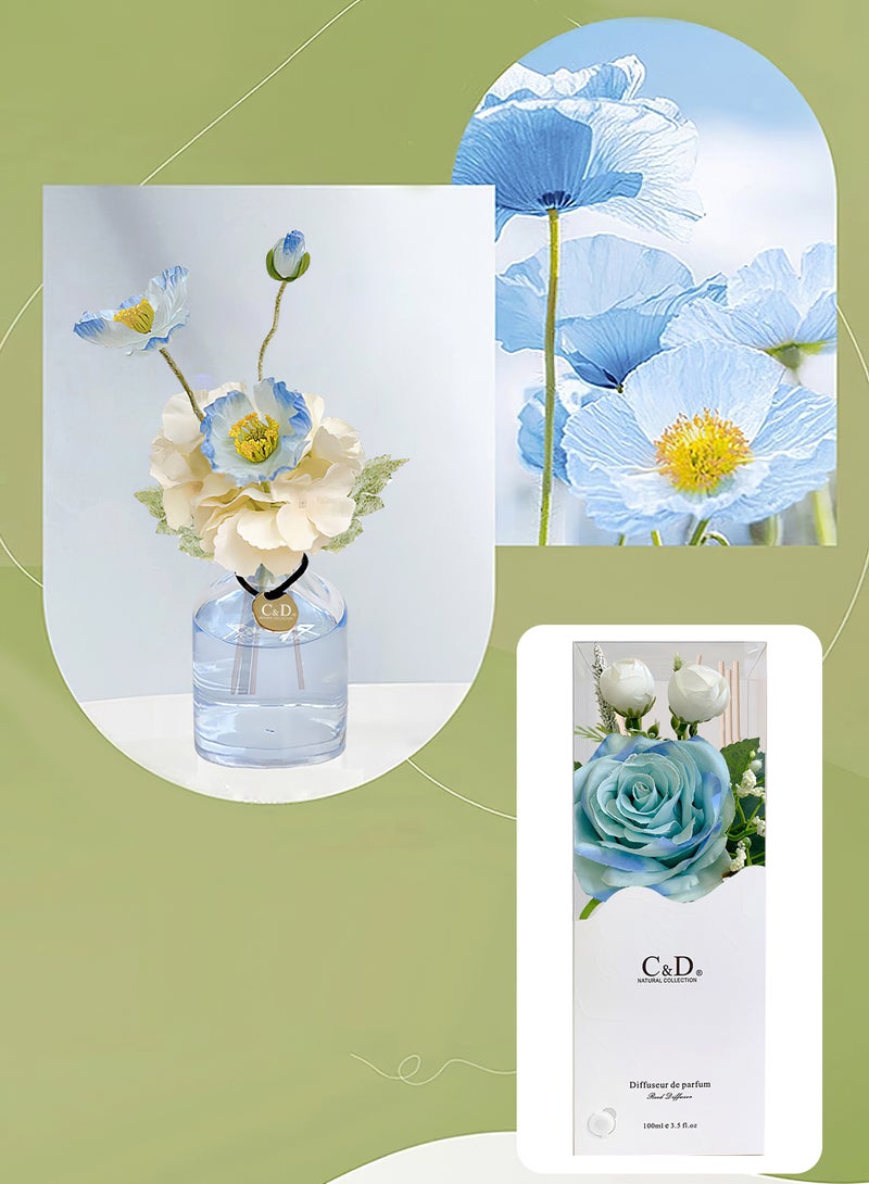 C&D Flower Reed Diffuser Set, Premium Elegant Long Lasting Natural Scented Diffuser with Natural Plant Extracts, Scented Gift Set for Bedroom Bathroom Home Decor Office 100ml (English Pear & Freesia)  - Image 5