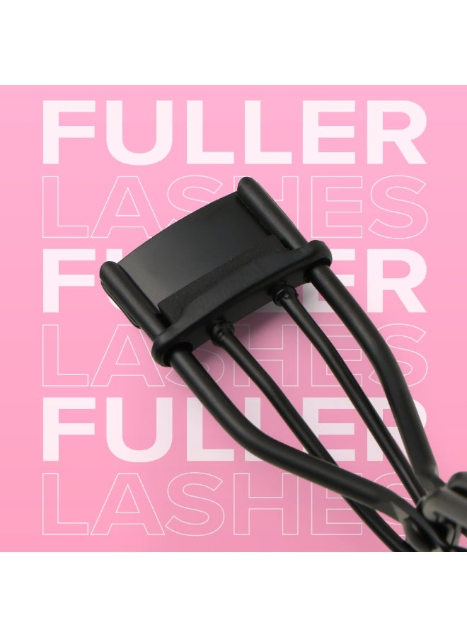 FOREVER52 Small Eyelash Curler with Curved Design and Silicone Pad, Black BLACK - Image 2