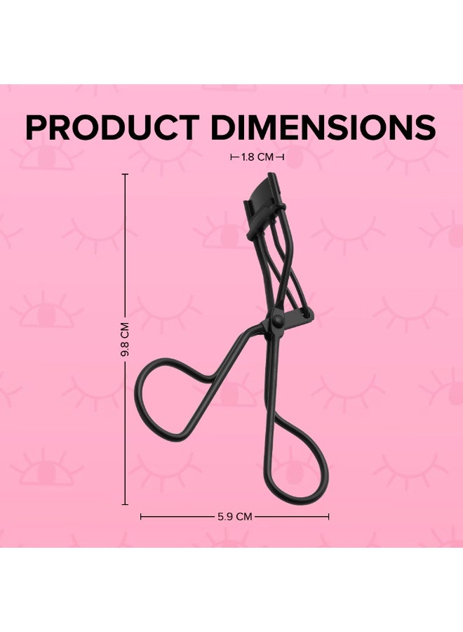 FOREVER52 Small Eyelash Curler with Curved Design and Silicone Pad, Black BLACK - Image 3