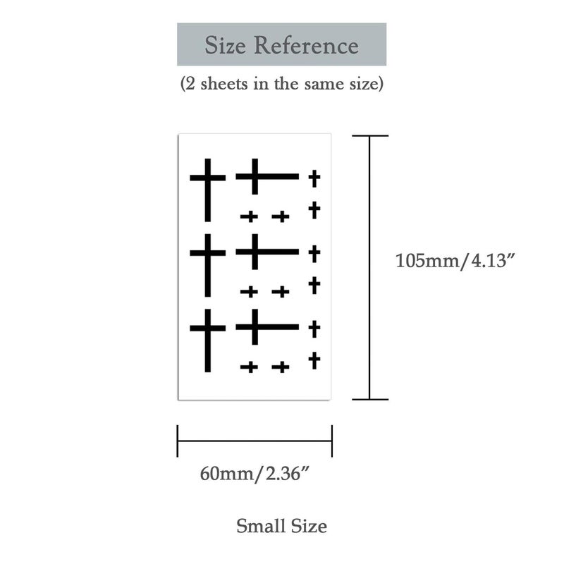 Oottati Small Cute Temporary Tattoo Cross Finger Wrist (Set of 2) - Image 5