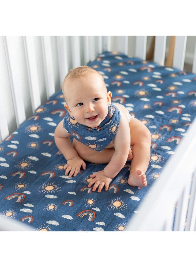 Bebe au Lait Bebe au Lait Classic Muslin Crib Sheet, 100% Cotton Muslin, Fits Standard Crib Mattress - Hello Sunshine - Image 3