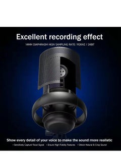 XiuWoo USB Microphone for PC, Condenser Microphone with Touch Mute, RGB Lighting, Gaming Mic for PS4/ PS5/ Mac/Phone, Gain knob and Monitoring Jack for Streaming, Podcasting, with Desktop Stand, White  - Image 4