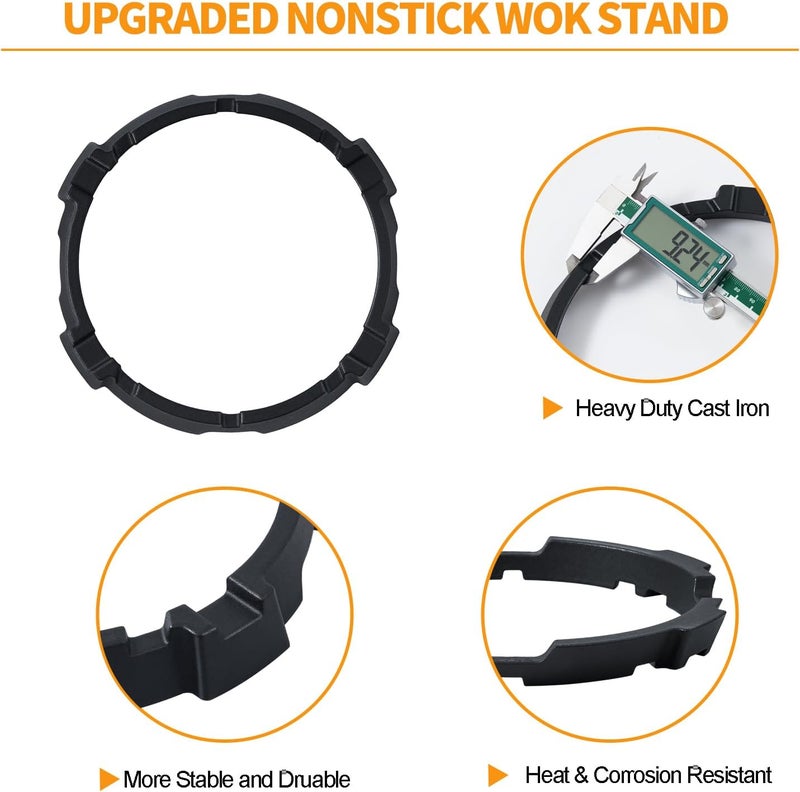 atgestore WRGVGC Wok Ring Replacement for Viking Gas Stove Parts VGC5366BSS 7.9” Range Cast Iron Wok Grate Viking Pro Series 5 Wok Support Ring 30IN/36IN VGC Gas Cooktops Stove Wok Stand Holder Rack - Image 3