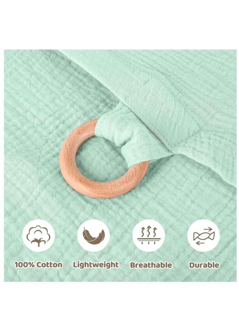 Bebiland Muslin Nursing Cover with Wooden Hoop, 100% Cotton Breastfeeding Cover, Soft and Breathable Privacy Nursing Apron for Mom (Green)  - Image 3