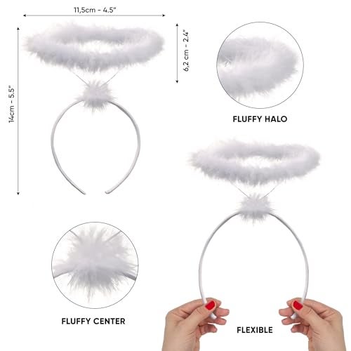 Cheerin Angel Halo and Devil Horns Headband - White and Red - Costume Accessories - Image 2