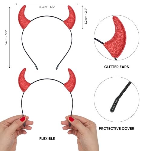 Cheerin Angel Halo and Devil Horns Headband - White and Red - Costume Accessories - Image 3