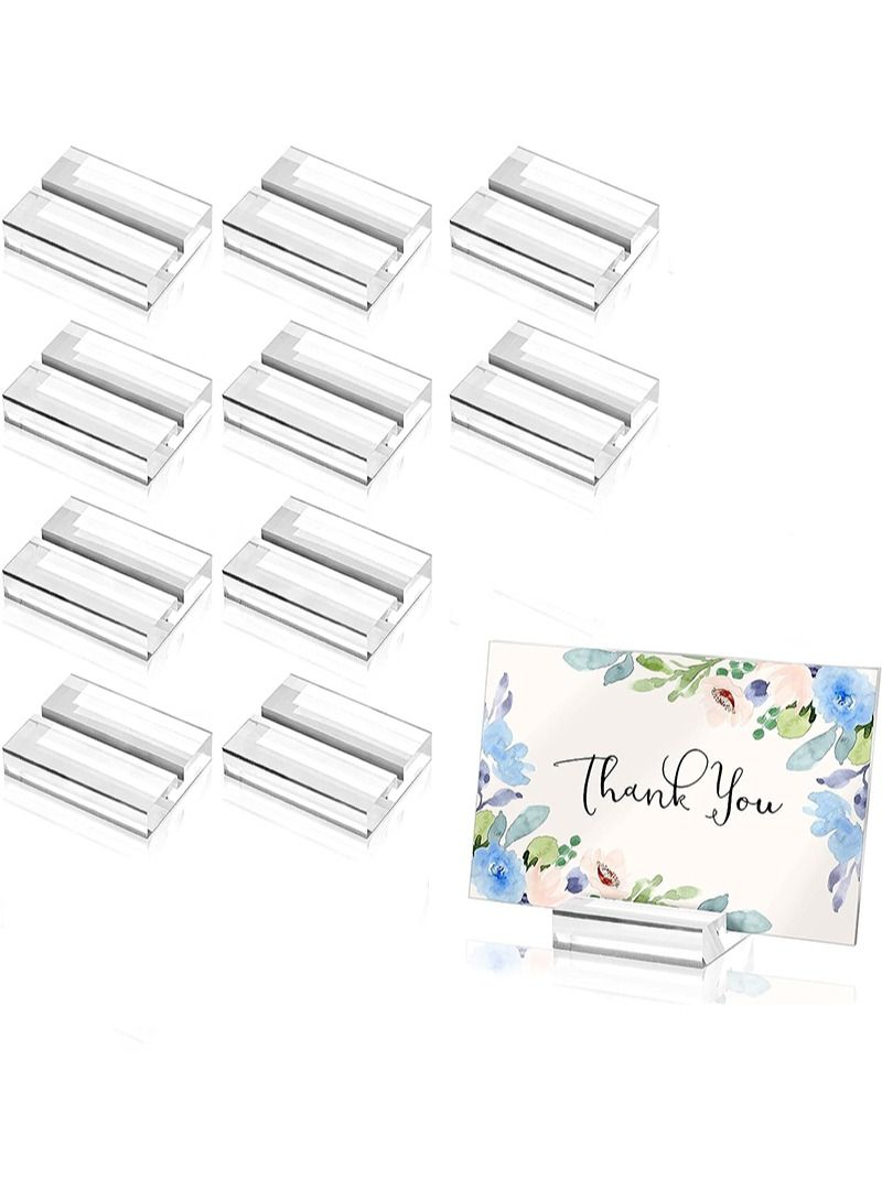 Aikanbo 10pcs acrylic stand transparent position card holder, 50*30*10mm acrylic sign holder, table number holder card display stand, suitable for postcard photo wedding party event office business meeting - Image 1