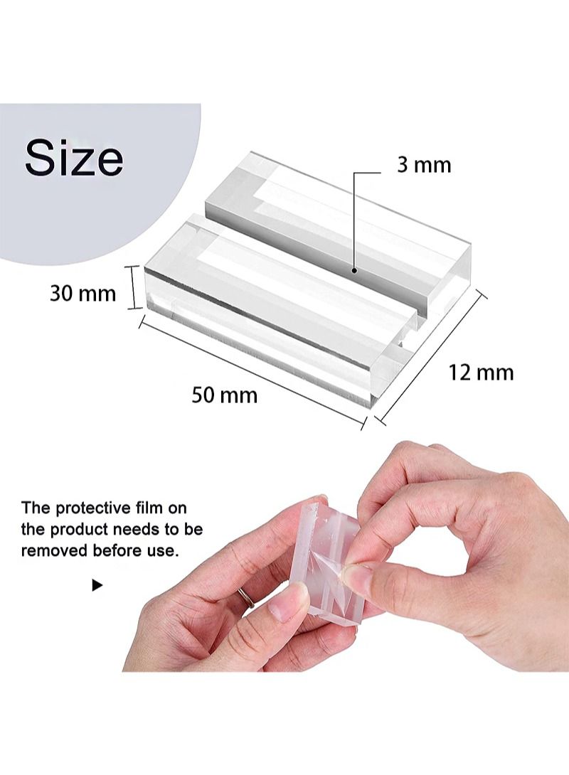 Aikanbo 10pcs acrylic stand transparent position card holder, 50*30*10mm acrylic sign holder, table number holder card display stand, suitable for postcard photo wedding party event office business meeting - Image 3