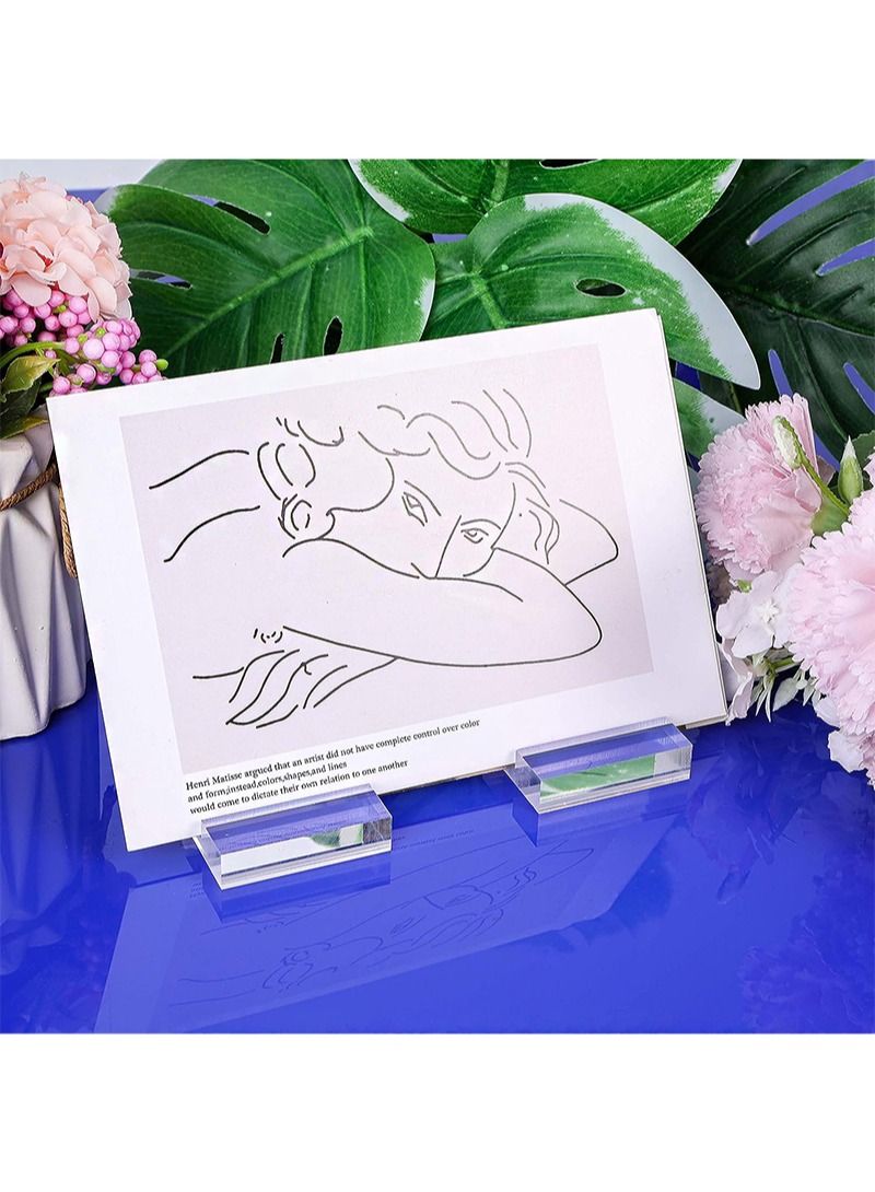Aikanbo 10pcs acrylic stand transparent position card holder, 50*30*10mm acrylic sign holder, table number holder card display stand, suitable for postcard photo wedding party event office business meeting - Image 2