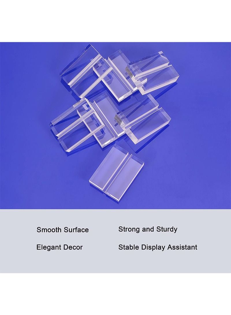 Aikanbo 10pcs acrylic stand transparent position card holder, 50*30*10mm acrylic sign holder, table number holder card display stand, suitable for postcard photo wedding party event office business meeting - Image 4