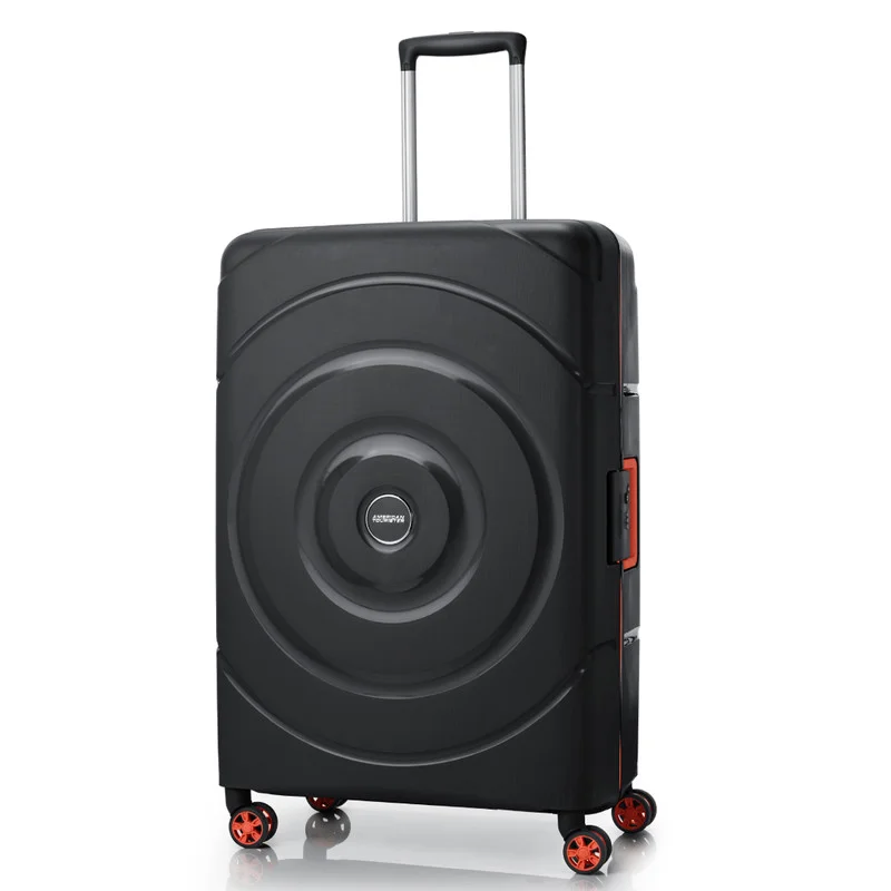 American Tourister Circurity Suitcase, Check-In Size 77 cm / 28 inch, 4 Spinner Wheels, Hard Top, Polypropylene, Black|Scratch & Impact Resistant Material|Lightweight|XtraSecu™ 3 Point Locking System|TSA Lock - 3 Years International Warranty