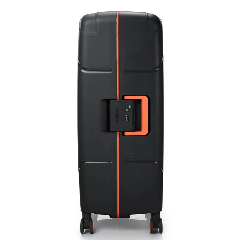 AMERICAN TOURISTER black Circurity Suitcase, Check-In Size 77 cm / 28 inch, 4 Spinner Wheels, Hard Top, Polypropylene, Black|Scratch & Impact Resistant Material|Lightweight|XtraSecu™ 3 Point Locking System|TSA Lock - 3 Years International Warranty  | Best Price UAE