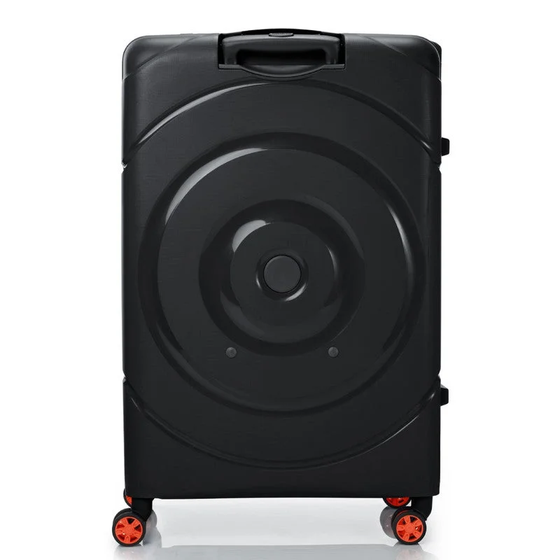 AMERICAN TOURISTER black Circurity Suitcase, Check-In Size 77 cm / 28 inch, 4 Spinner Wheels, Hard Top, Polypropylene, Black|Scratch & Impact Resistant Material|Lightweight|XtraSecu™ 3 Point Locking System|TSA Lock - 3 Years International Warranty  | Best Price UAE