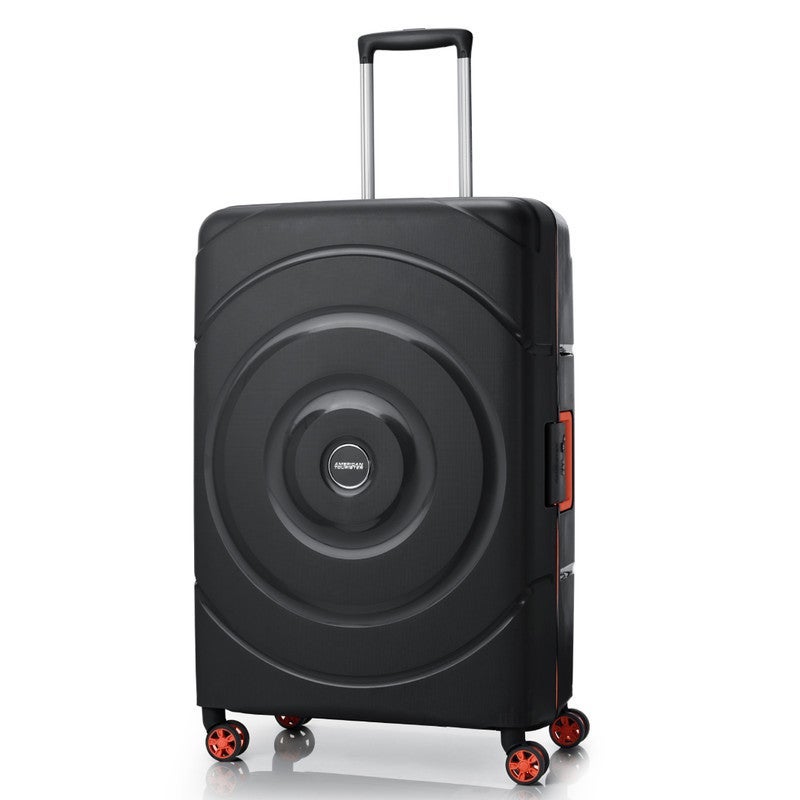 AMERICAN TOURISTER Circurity Suitcase, Check-In Size 77 cm / 28 inch, 4 Spinner Wheels, Hard Top, Polypropylene, Black|Scratch & Impact Resistant Material|Lightweight|XtraSecu™ 3 Point Locking System|TSA Lock - 3 Years International Warranty - Image 2