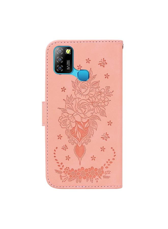 Zaboon Case For Infinix Smart 5 X657 / Hot 10 Lite Butterfly Rose Embossed Leather Phone Case - Image 3