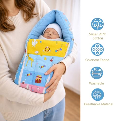 Infantbond by fareto Newborn Baby Bedding Essentials | Daily Needs Items | Hopsital kit Ready Combo | Baby Products All (Pack of 32) (0-6months) (Giffi Blue) - Image 4