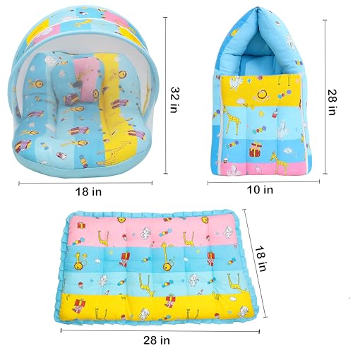 Infantbond by fareto Newborn Baby Bedding Essentials | Daily Needs Items | Hopsital kit Ready Combo | Baby Products All (Pack of 32) (0-6months) (Giffi Blue) - Image 5