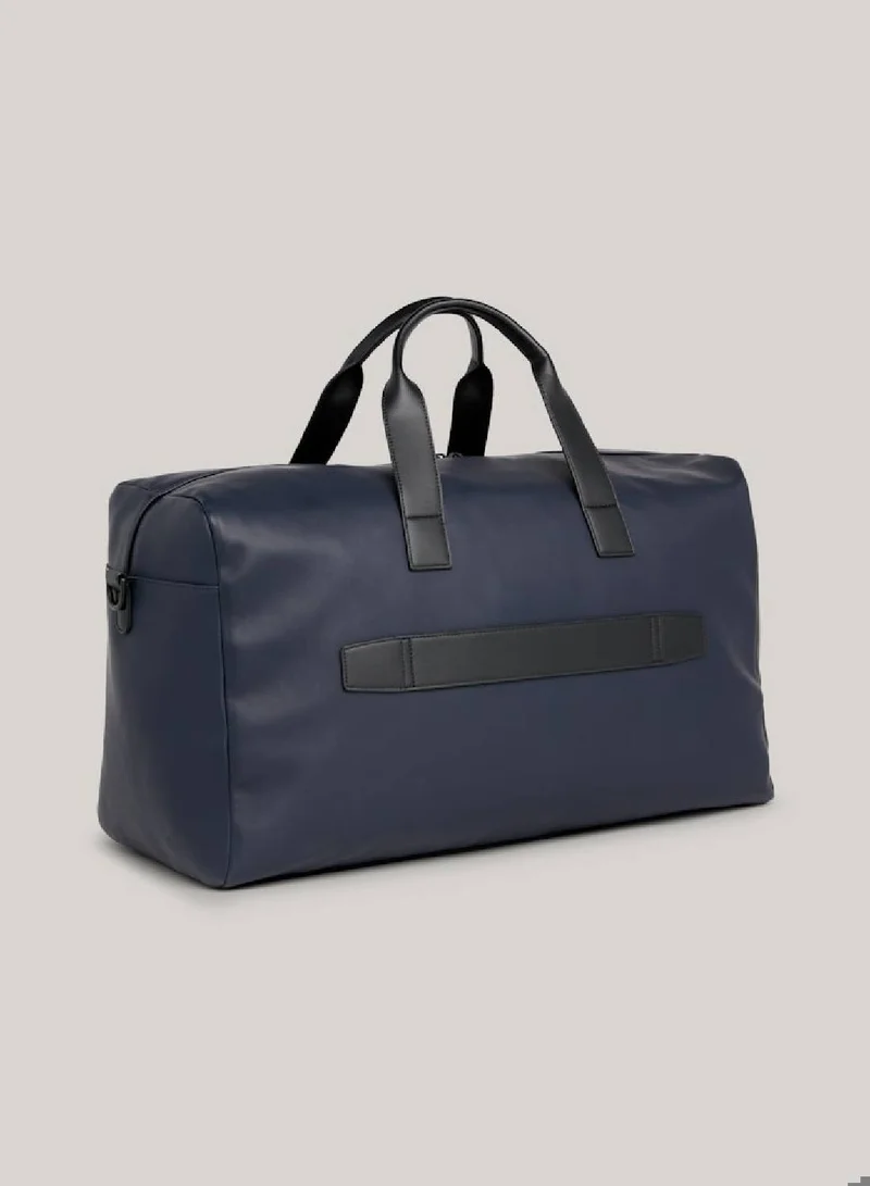 TOMMY HILFIGER Men's Essential Duffle Weekender Bag - faux leather, Blue