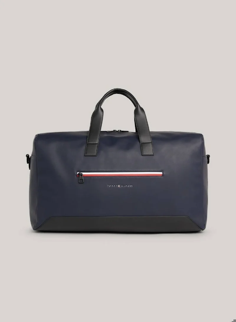 TOMMY HILFIGER Men's Essential Duffle Weekender Bag - faux leather, Blue